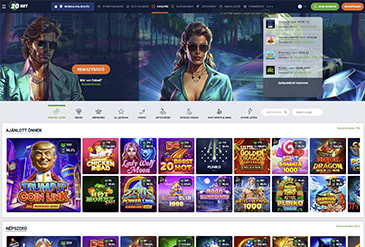 A 20bet főoldala