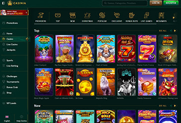 A Casinia játékválasztéka