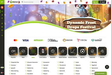 Fresh Casino főoldal