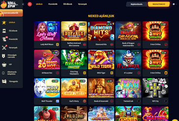 Hell Spin játékkínálat