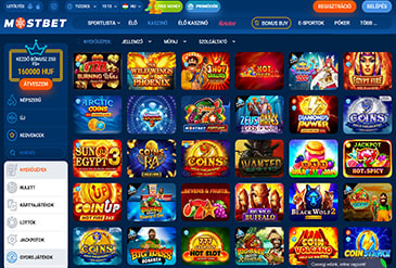 A Mostbet kaszinó játékválasztéka