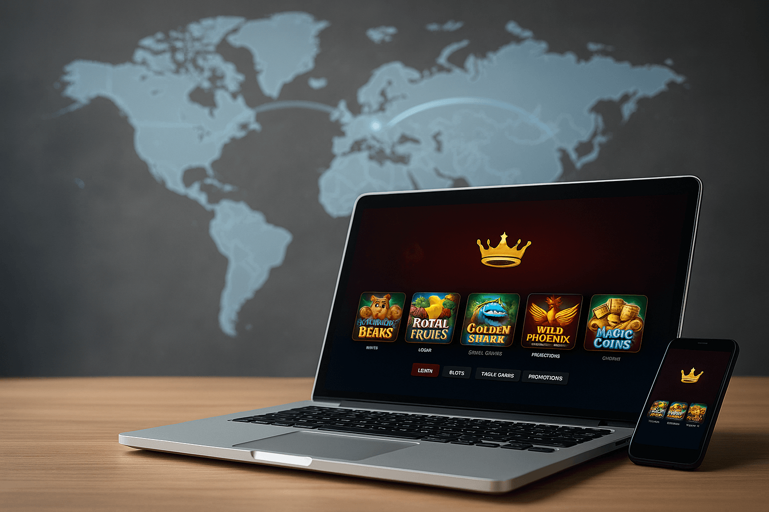 Külföldi online kaszinók nyerőgépei egy laptop képernyőjén